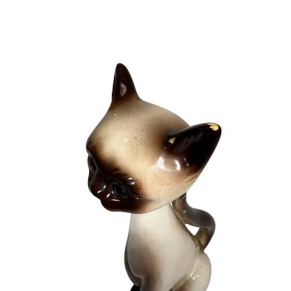 Vintage MCM Lefton Siamese Cat Figurine Long Necked 8” Decor Ceramic Japan - Picture 3 of 11